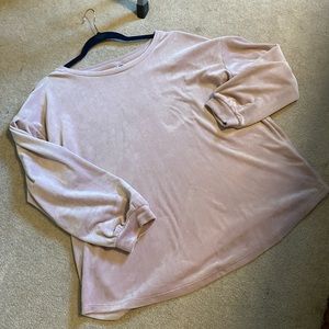 Large old navy velvet long sleeve sweater top pink